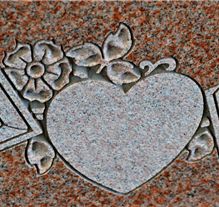 Wildflower arrangement shape carving on granite