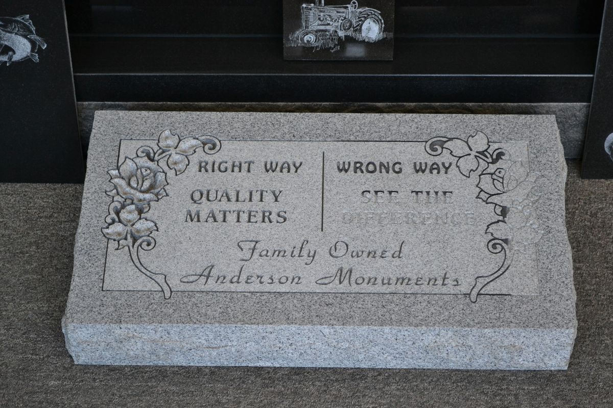 Granite memorial vase paired with monument at Chillicothe cemetery